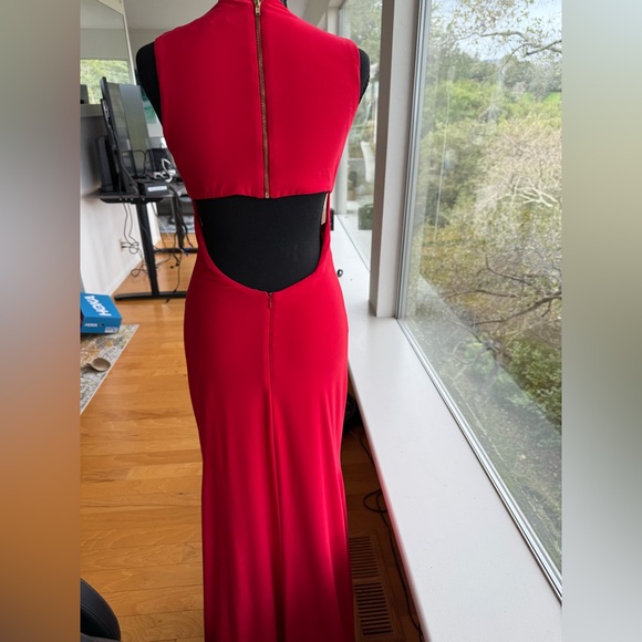 Betsy and Adam Red Sleeveless Maxi Dress, Size 2 - Picture 5 of 14